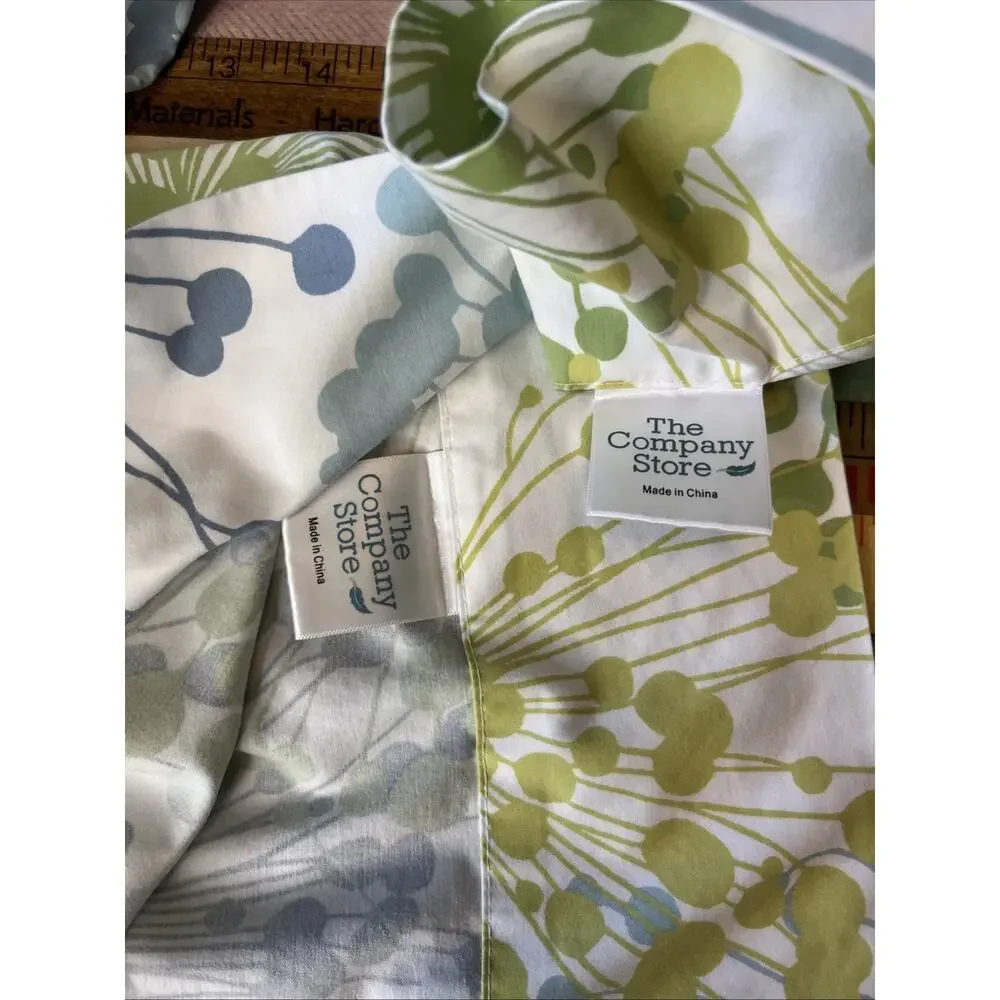 THE COMPANY STORE 3pc Duvet Cover Full Size 84 X 90 Dandelion Retro 100% Cotton